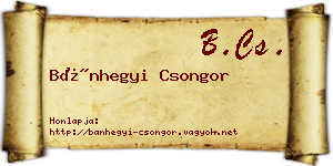 Bánhegyi Csongor névjegykártya